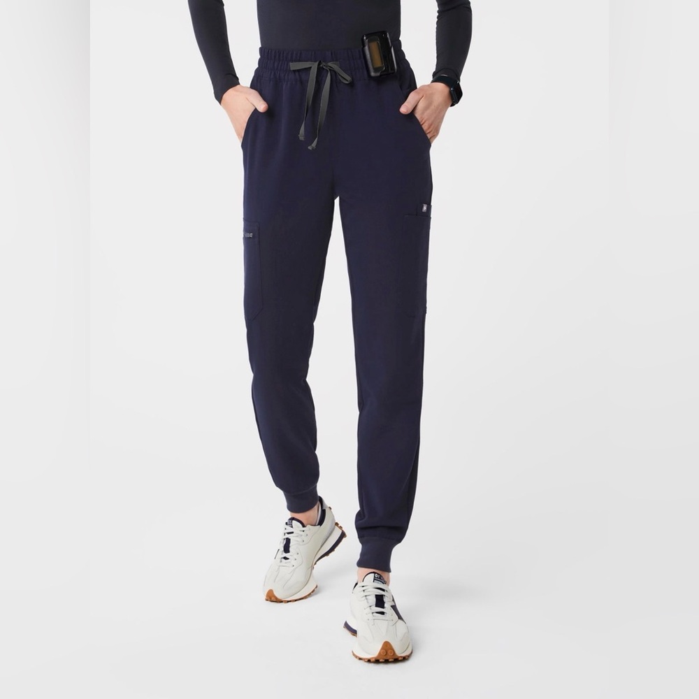 Figs Navy High Waisted Jogger Scrub Pants